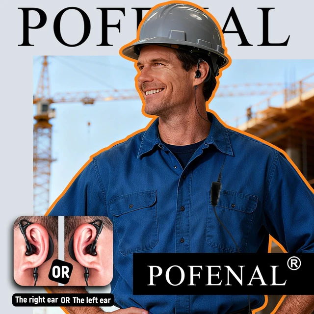 Alt view image 3 of 6 - POFENAl Walkie Talkie Earpiece with Mic, Secure Fit G-Shape Design for Retevis RT22/RT68/RT21/H-777/RT86, Compatible with Baofeng UV-5R/888S/Kenwood Two-Way Radios - 2-Pin Radio Earpiece (10 Pack)