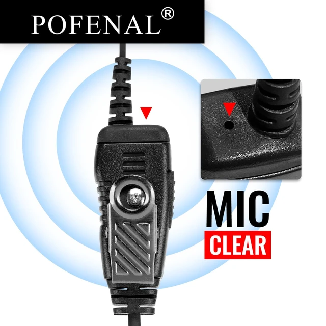 Alt view image 5 of 6 - POFENAl Walkie Talkie Earpiece with Mic, Secure Fit G-Shape Design for Retevis RT22/RT68/RT21/H-777/RT86, Compatible with Baofeng UV-5R/888S/Kenwood Two-Way Radios - 2-Pin Radio Earpiece (10 Pack)
