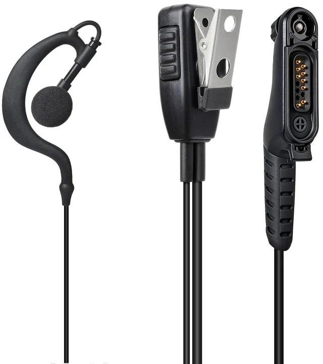 Alt view image 7 of 7 - YNIBST G-Shape 2-Way Radio Earpiece with PTT Mic for Motorola R7 ION MXP600 | Surveillance Walkie Talkie Headset for Security & Law Enforcement