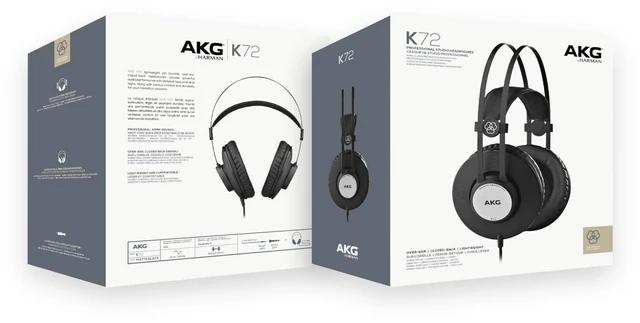 Alt view image 7 of 7 - AKG Pro Audio K72 Over-Ear, Closed-Back, High-Sensitivity, High Output 40mm drivers, Studio Professional Headphone. Also Great for Portable Devices. Black.