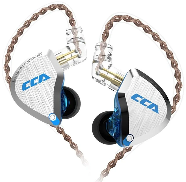 Main image of CCA C12 in-Ear Monitors, 5BA+1DD Hybrid HiFi Stereo Noise Isolating IEM Wired Earphones/Earbuds/Headphones with Detachable Tangle-Free Cable 2Pin for Musician Audiophile (Without MIC, Dream Blue)
