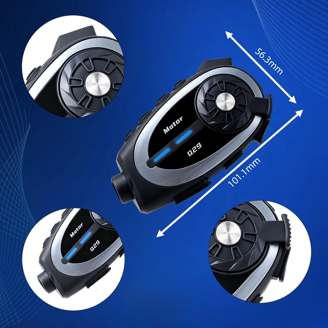 Alt view image 2 of 7 - Motorcycle Helmet Intercom with Camera Bluetooth 5.4 1080P IPX6,1500mAh | Voice Assistant,1600FT Intercom,Music Sharing,Bluetooth Intercom,Wireless FM Radio Communication Systems