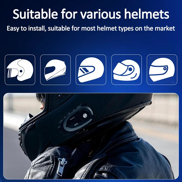 Alt view image 6 of 7 - Motorcycle Helmet Intercom with Camera Bluetooth 5.4 1080P IPX6,1500mAh | Voice Assistant,1600FT Intercom,Music Sharing,Bluetooth Intercom,Wireless FM Radio Communication Systems