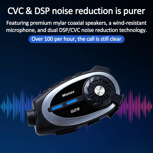 Alt view image 7 of 7 - Motorcycle Helmet Intercom with Camera Bluetooth 5.4 1080P IPX6,1500mAh | Voice Assistant,1600FT Intercom,Music Sharing,Bluetooth Intercom,Wireless FM Radio Communication Systems