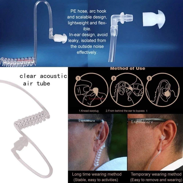 Alt view image 7 of 7 - Lsgoodcare 20Pcs Replacement Covert Acoustic Air Coil Audio Tube Earbuds Compatible for Motorola Kenwood Icom Yaesu Two Way Radio Earpiece