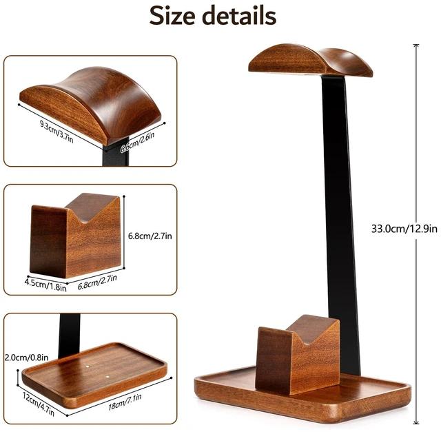 Alt view image 5 of 7 - Plehood Headphone Stand with Gaming Controller Holder | Headset Stand with Storage Base, Controller Stand Gift, Gaming Equipment Accessories for Desk