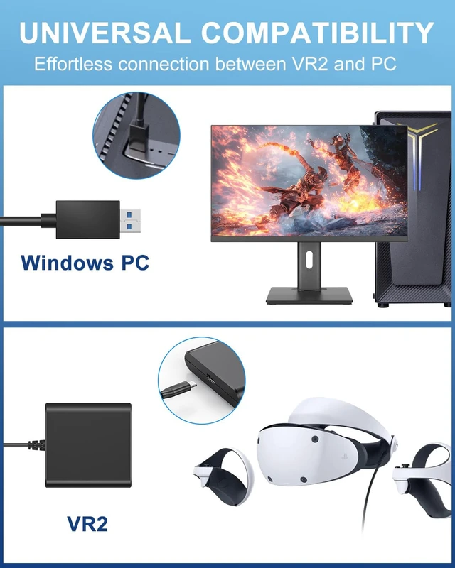 Alt view image 4 of 7 - Adapter for VR2 Headset, Connect to Windows PC & SteamVR, High-Performance Stable Signal for Enhanced VR Gaming