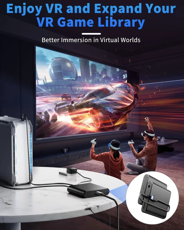 Alt view image 7 of 7 - PC Adapter for VR2 Headset High Performance Signal Connection PC Adapter | PC Adapter for VR2 Effortlessly Connect Headset to Laptop, Conveniently Link to Steam, and Expand Your Game Library.