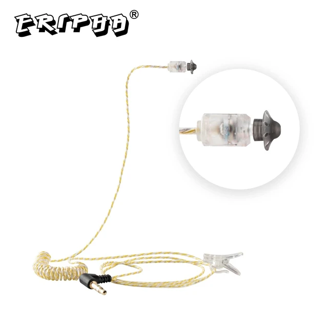 Alt view image 2 of 7 - ERIPHA 3.5mm Covert Tubeless Earpiece for Motorola Radio 55" Yellow | HD Listen-Only Headset. Fits 3.5mm Radios. For Police/Law Enforcement