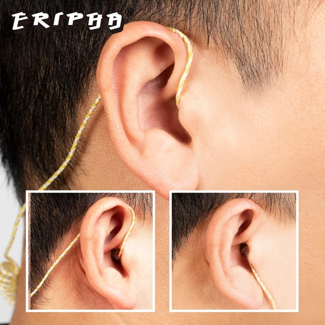 Alt view image 3 of 7 - ERIPHA 3.5mm Covert Tubeless Earpiece for Motorola Radio 55" Yellow | HD Listen-Only Headset. Fits 3.5mm Radios. For Police/Law Enforcement