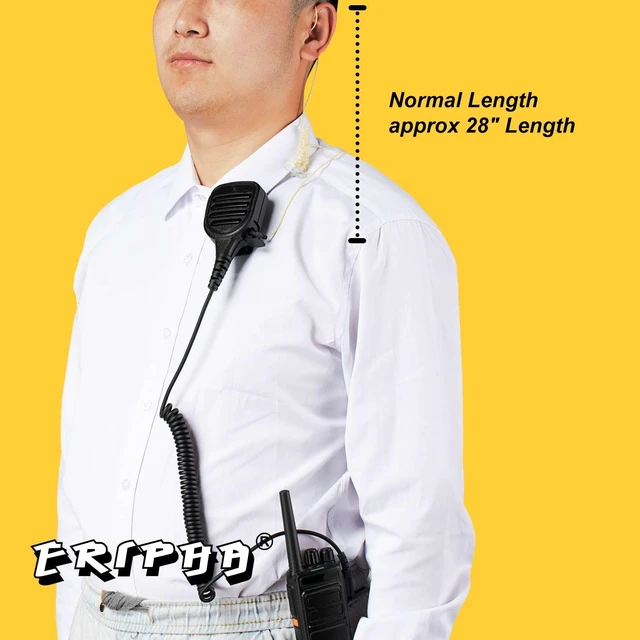 Alt view image 6 of 7 - ERIPHA 3.5mm Covert Tubeless Earpiece for Motorola Radio 55" Yellow | HD Listen-Only Headset. Fits 3.5mm Radios. For Police/Law Enforcement