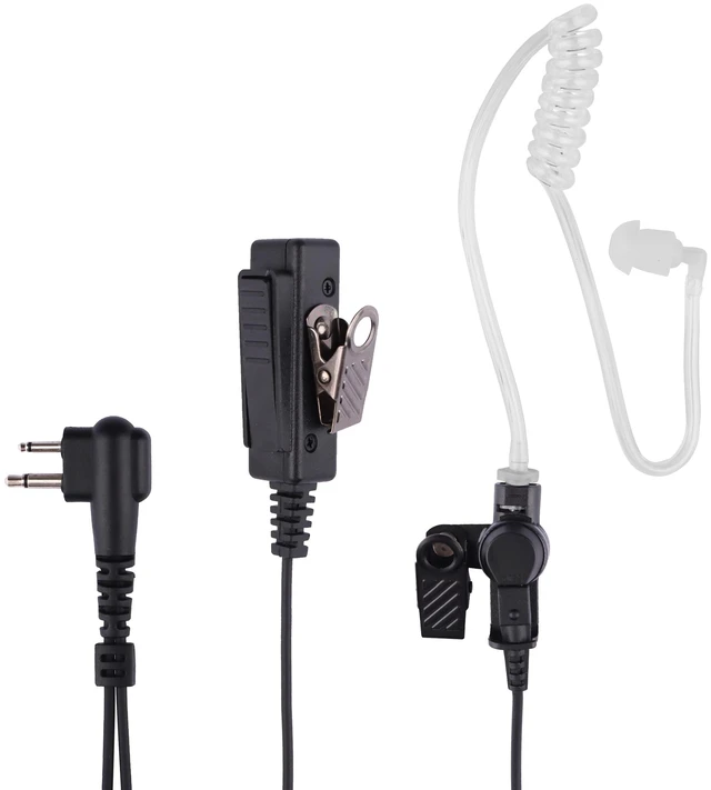 Alt view image 2 of 6 - Dronoval Walkie Talkie Earpiece with Mic,Compatible with CP200 CP200D BPR40 CP100D CP185 RDM2070D Earpiece Two Way Radio Headset Walkie Walkie Surveillance Kit Police Headphones (5 Packs)