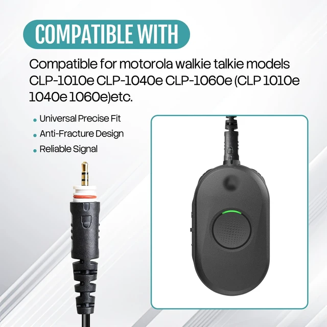 Alt view image 3 of 7 - SVXSODA CLP-1010 CLP-1040 2-Way Radio Earpiece with Mic, Adjustable G Earhook Headset for Long Wear Security/Construction, Compatible with Motorola CLP-1010, CLP-1040, CLP-1060, and More