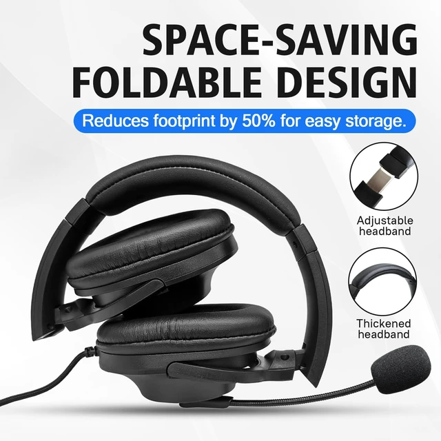 Alt view image 5 of 7 - HELETUL 2 Way Radio Headphones with Mic Ham Radio Intercom Ptt Headset Boom Microphone Headband Earpiece Earmuffs for Motorola 1pin sl 300 tlk 100 Walkie Talkies(Binaural)