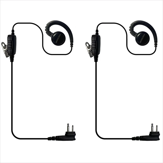 Main image of MONICONA C Shape Earpiece 1 Wire 2-Pin Headset for Motorola R2 DTR720 DLR1020 CLS1110 SLS1410 DTR410 DTR550 DTR700 RDU4100 RDU4160D RMM2050 RMU2040 RMU2080D DLR1060 VL50 Replace HKLN4604 (Pack of 2)