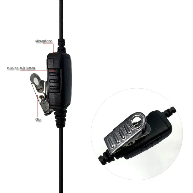 Alt view image 3 of 5 - MONICONA C Shape Earpiece 1 Wire 2-Pin Headset for Motorola R2 DTR720 DLR1020 CLS1110 SLS1410 DTR410 DTR550 DTR700 RDU4100 RDU4160D RMM2050 RMU2040 RMU2080D DLR1060 VL50 Replace HKLN4604 (Pack of 2)