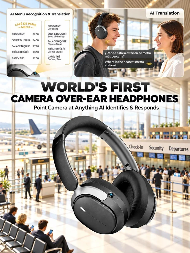 Alt view image 5 of 7 - E68 AI Translation Earbuds Real Time with Camera, Comfort Fit, Hi-Fi, | Hands-Free POV Camera, AI Translation & Smart Conversation, Wireless Bluetooth Sport Earphones with App for Running & Travel