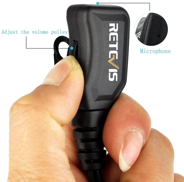 Alt view image 4 of 7 - Retevis Volume Adjustable, Walkie Talkie Earpiece with Mic, G-Type, 2-Pin | Compatible with Motorola Radios R2/CP100D/CP200D/ CP200/CP185/CLS1110/CLS1410 Walkie Talkie, 2 Way Radio Earpiece(10 Pack)