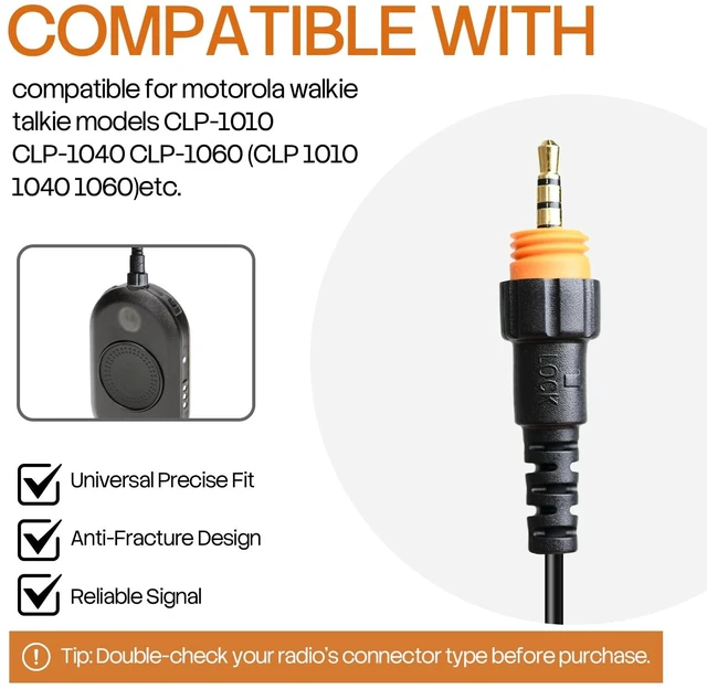 Alt view image 2 of 7 - PZYPYM HC15-921 2-Way Radio Headset, Professional Heavy-Duty Comms Gear for Police/Security/Construction/Event Staff, 360° G-Hook, 0.3s PTT, Compatible with Motorola Kenwood Baofeng etc.