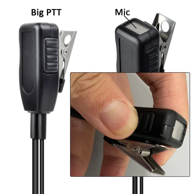 Alt view image 4 of 7 - HYS Surveillance Police 2 Way Radio Earpiece with PTT, Security Headset with Medium Silicon Earmold for Motorola/MotoTurbo XPR3300 XPR3500 XPR3000 XIRE8608I XIRE8628I XIRP6600I XIRP6620I Digital Radio