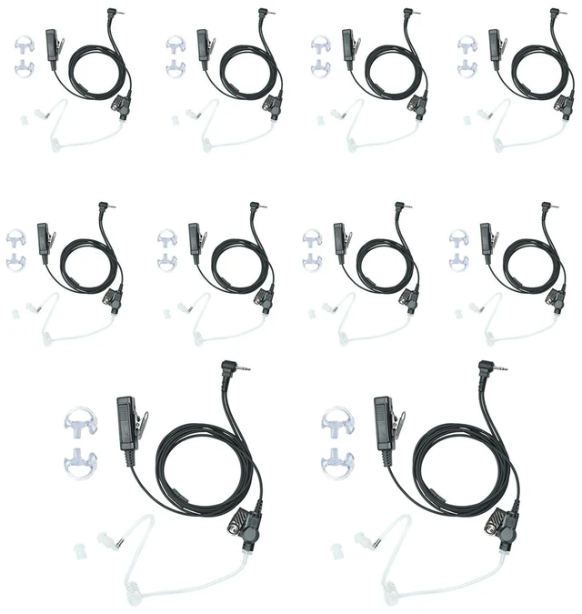 Main image of BVMAG Acoustic Tube Headset Compatible with Motorola Talkabout MH230R 10PCS | MR350R T200 T200TP T260 T260TP T460 T600 MT350R 2 Way Radio