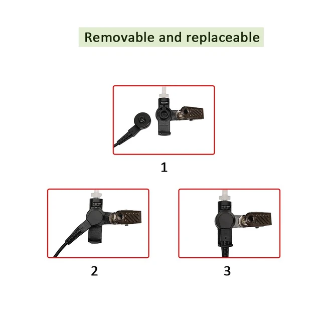 Alt view image 3 of 6 - BVMAG Acoustic Tube Headset Compatible with Motorola Talkabout MH230R 10PCS | MR350R T200 T200TP T260 T260TP T460 T600 MT350R 2 Way Radio