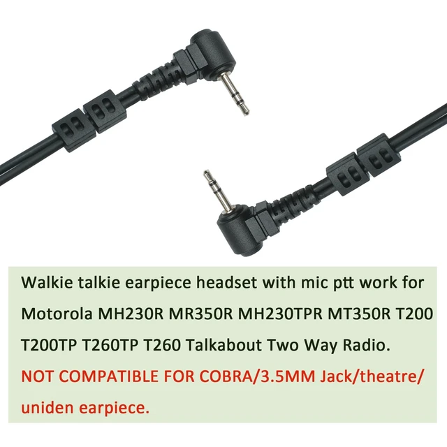 Alt view image 6 of 6 - BVMAG Acoustic Tube Headset Compatible with Motorola Talkabout MH230R 10PCS | MR350R T200 T200TP T260 T260TP T460 T600 MT350R 2 Way Radio