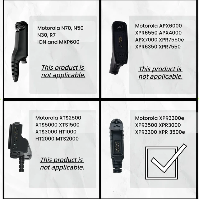 Alt view image 7 of 7 - Sarcia XPR3300e XPR3500e earpiece Compatible with Motorola R5 Two Way Radio | Acoustic Tube Headset for XPR3300 XPR3500 P6600 Radio