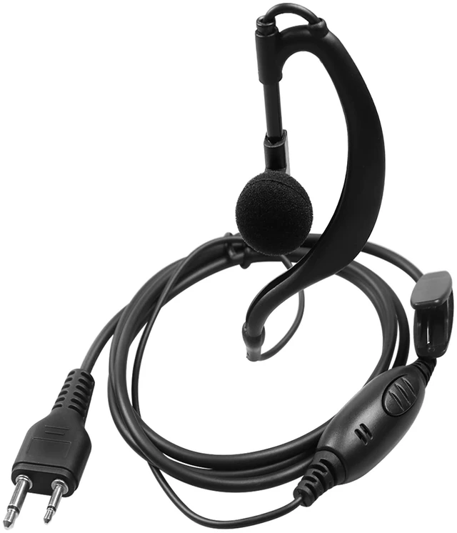 Alt view image 2 of 6 - Earphmice Walkie Talkie Headset for Midland, 2 Pin G Shape Clip-Ear Walkie Talkie Earpiece with Mic PTT Compatible with Midland LXT118 GXT1000VP4 LXT500VP3 LXT600VP3 LXT380 Two Way Radio (6 Pack)