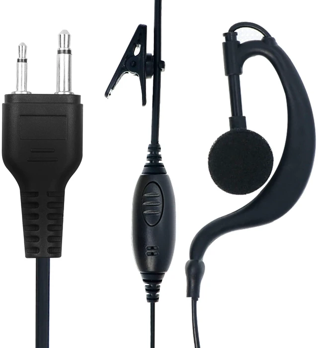 Alt view image 3 of 6 - Earphmice Walkie Talkie Headset for Midland, 2 Pin G Shape Clip-Ear Walkie Talkie Earpiece with Mic PTT Compatible with Midland LXT118 GXT1000VP4 LXT500VP3 LXT600VP3 LXT380 Two Way Radio (6 Pack)