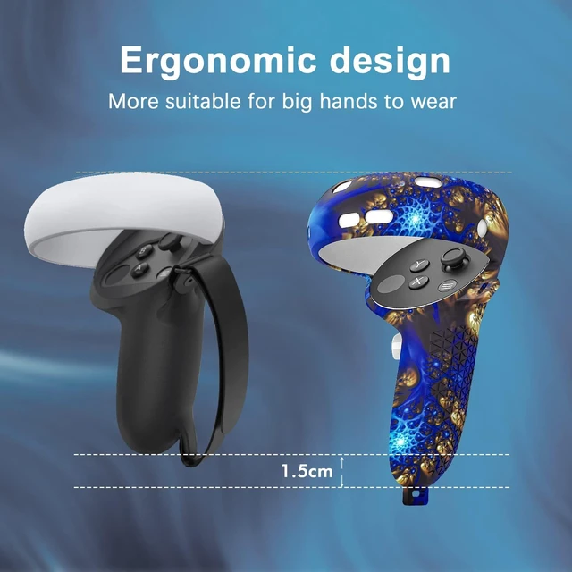 Alt view image 2 of 7 - VR Accessories Compatible with Oculus Quest 2, Silicone Face Cover/Controller Grip Cover/VR Shell Cover/Lens Cover/10PCS Disposable Eye Cover are Included in VR Headset Accessories Set,(BlueFire)