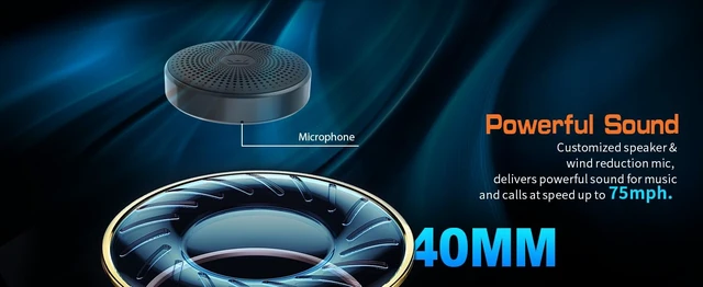 Alt view image 6 of 7 - iKmai Motorcycle Bluetooth Speaker for Riding and Skiing, True Wireless TWS Headset 63H Playtime, Remote Control