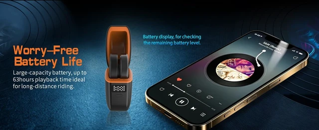 Alt view image 7 of 7 - iKmai Motorcycle Bluetooth Speaker for Riding and Skiing, True Wireless TWS Headset 63H Playtime, Remote Control