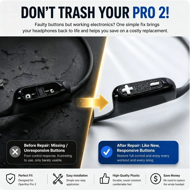 Alt view image 2 of 4 - Zofianna Headphone Replacement Buttons Compatible with Shokz OpenRun Pro 2 Control Button Repair Kit Volume Power Switch Cover Sport Headset Spare Parts 2pcs