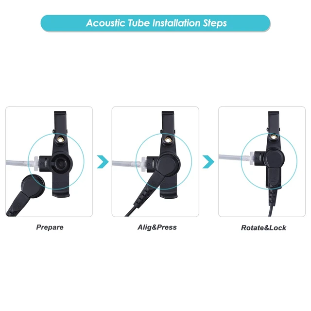 Alt view image 5 of 7 - Walkie Talkie Earpiece with Mic Compatible with Motorola MOTOTRBO XPR 3500e | Covert Air Acoustic Tube Walkie Talkie Headset XPR 3300 3300e 3500 Two-Way Radios Earpiece