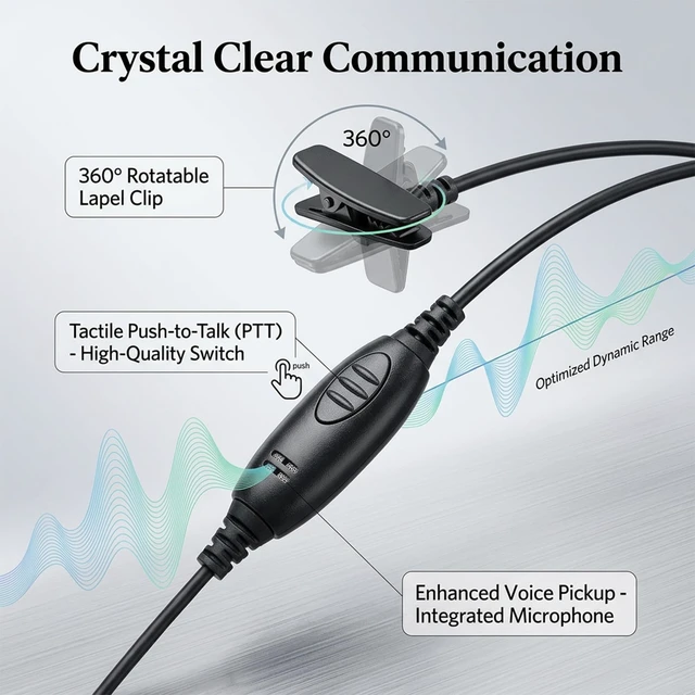 Alt view image 4 of 7 - 1-Pin 2.5mm G-Shape Radio Headset for Motorola Talkabout T200 T260 Radios | 5-Pack Walkie Talkie Earpiece with Mic PTT for Motorola Talkabout 2 Way Radio MH230R T460 T600 MR350R MT350R MS350R