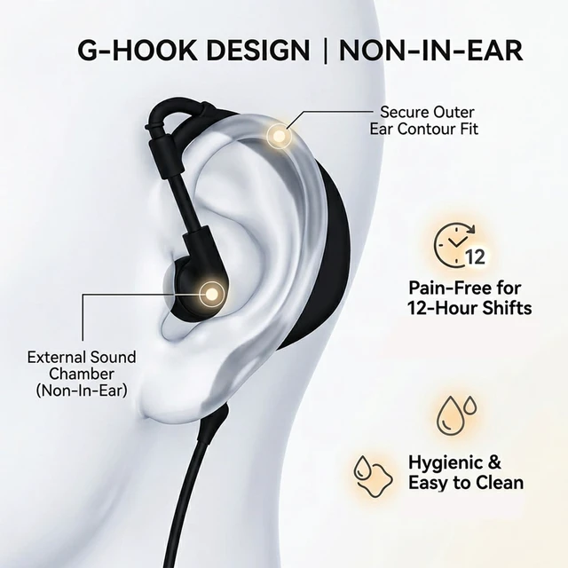 Alt view image 5 of 7 - 1-Pin 2.5mm G-Shape Radio Headset for Motorola Talkabout T200 T260 Radios | 5-Pack Walkie Talkie Earpiece with Mic PTT for Motorola Talkabout 2 Way Radio MH230R T460 T600 MR350R MT350R MS350R