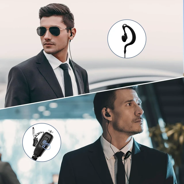 Alt view image 7 of 7 - Walkie Talkie Earpiece with Mic, 10-Pack G-Shaped Ear Hook Headset K-Type 2-Pin, Compatible with Baofeng UV-5R BF-888S Kenwood TK Retevis H-777 RT22 PXTON Wouxun Two Way Radio Team Bulk Pack