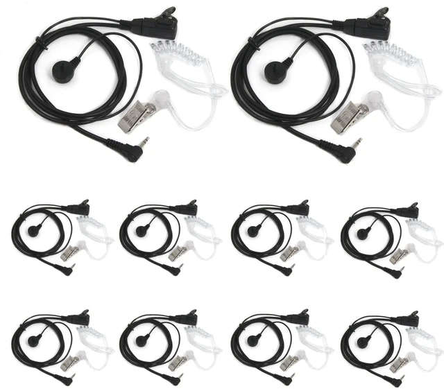 Main image of 10-Pack 2.5mm 1-Pin Acoustic Tube Earpiece Fits Motorola MH230R T200 T260 | Headset Mic Fits T460 T600 MR350R Talkabout Concealed Clear Sound Loud Scenes Radio Walkie Talkie Accessories