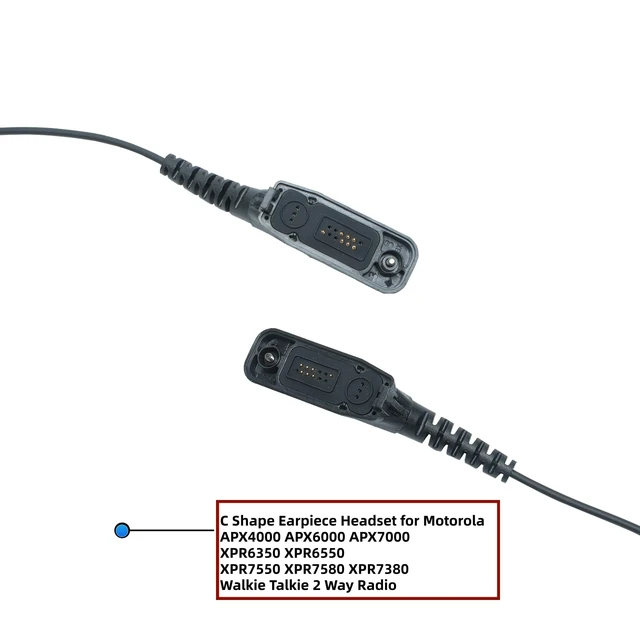 Alt view image 2 of 7 - LYWBETOP 5-Pack APX6000 Earpiece for APX 6000/4000/8000 XPR 7550e Headset | Tactical Two Way Radio Headset, With Mic Compatibel with Motorola ,Quick Release, C-Shape