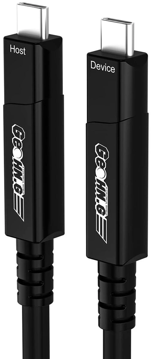 Main image of GeoHN.G Full-Featured Fiber Optic USB C to USB C Cable 10M/33FT, 10Gbps 4-Lanes Long Distance USB 3.2 Video Cable with PD 60W for VR Headsets/AR, Webcam, Laptop, Camera, Mini PC and Video Conference