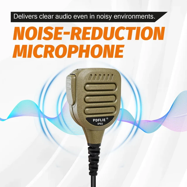Alt view image 6 of 7 - Pdflie Uv9r Accessories Headset IP65 Waterproof Tan Dark Coffee Color Radio Speaker Mic Shoulder Microphone with 3.5mm Earpiece for Baofeng uv 9r pro Plus v2 gmrs xr 9g gt-3wp a58 a58s bf 9700 R760 5s