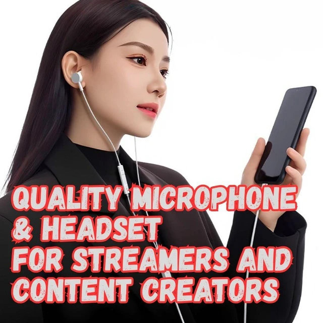 Alt view image 2 of 7 - EzKV Karaoke Headset with Built-in Sound Card 2-in-1 Microphone & Headphones for Singing, Live Streaming & Audio Recording, Plug & Play for iPhone, Android, PC, Mac & Tablets (White)