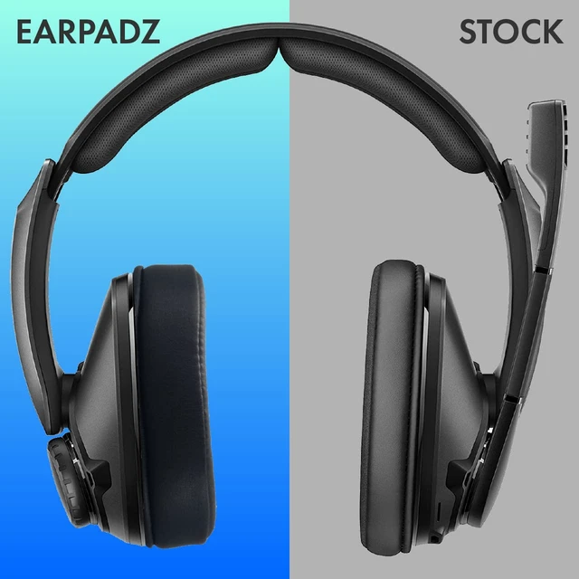 Alt view image 3 of 6 - Earpadz Replacement Ear Pad Cushions for Sennheiser GSP 300 Gaming Headset (Midnight)