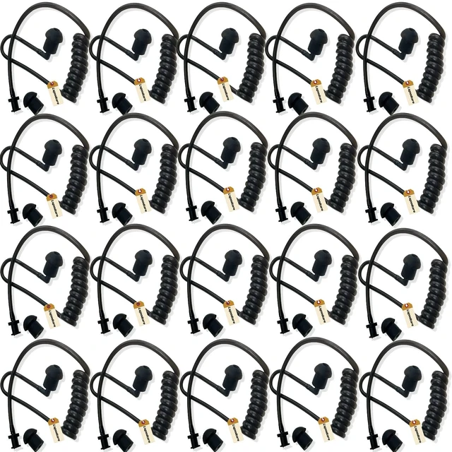 Main image of Lsgoodcare 20Pcs Replacement Covert Acoustic Air Coil Audio Tube Earbuds Black Compatible with Motorola Kenwood Icom Yaesu Acoustic Coil Tube Earpiece Headset