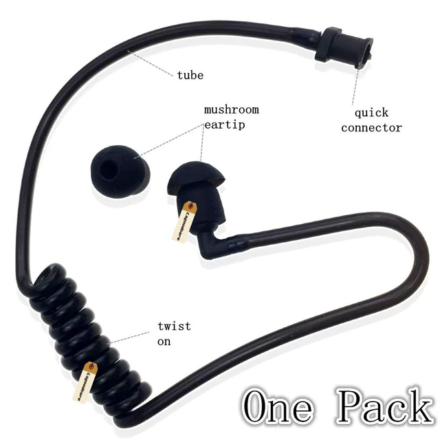Alt view image 2 of 6 - Lsgoodcare 20Pcs Replacement Covert Acoustic Air Coil Audio Tube Earbuds Black Compatible with Motorola Kenwood Icom Yaesu Acoustic Coil Tube Earpiece Headset