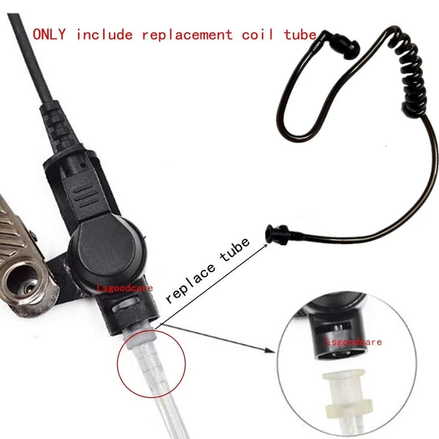 Alt view image 3 of 6 - Lsgoodcare 20Pcs Replacement Covert Acoustic Air Coil Audio Tube Earbuds Black Compatible with Motorola Kenwood Icom Yaesu Acoustic Coil Tube Earpiece Headset