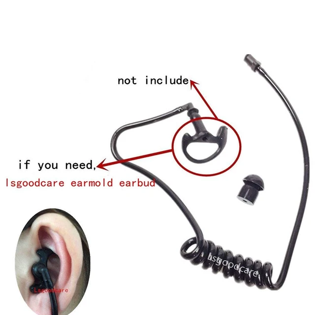 Alt view image 5 of 6 - Lsgoodcare 20Pcs Replacement Covert Acoustic Air Coil Audio Tube Earbuds Black Compatible with Motorola Kenwood Icom Yaesu Acoustic Coil Tube Earpiece Headset