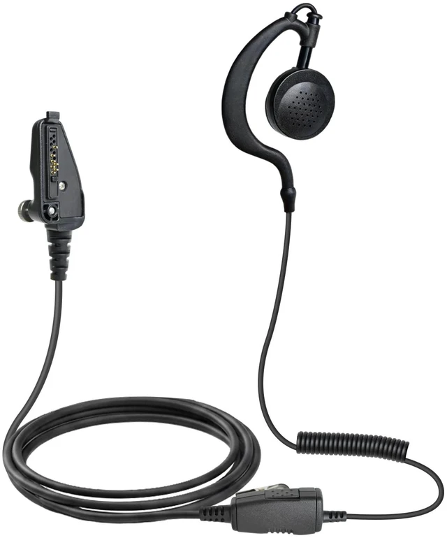 Main image of SVXSODA HC15-921 Two-Way Radio Headset with PTT Mic, 360°Rotatable G-Hook, TPU+Kevlar Reinforced Cable, Compatible with Motorola Baofeng Kenwood for Police Security