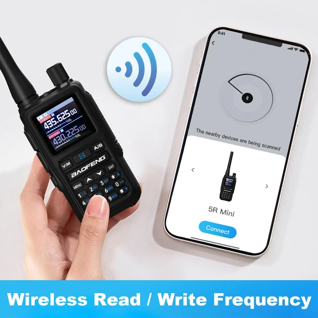 Alt view image 5 of 7 - BAOFENG UV-5R Mini Two Way Radio BF-5R Mini Walkie Talkie Wireless Power Adjustable Tiny Size Frequency Copy 999 Channels Type-C Four Colors Portable Ham with 771 Antenna and Headset2 Pack (Black)